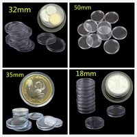 10pcsbox coin box clear 18 50mm round boxed holder plastic storage capsules display cases organizer collectibles gifts