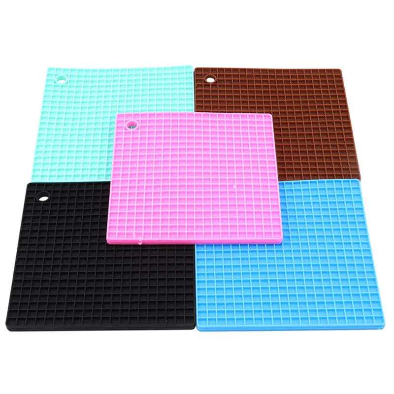 Полезный утолщенный силиконовый коврик квадратной формы для еды посуды