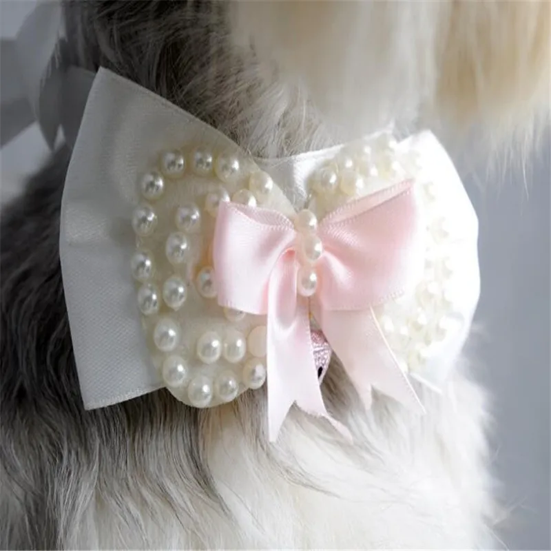 Pet Fashion Dog Collar Bow With Bell Cat collar Ribbon Adjustable XS S M L XL Various Colors Gifts | Дом и сад