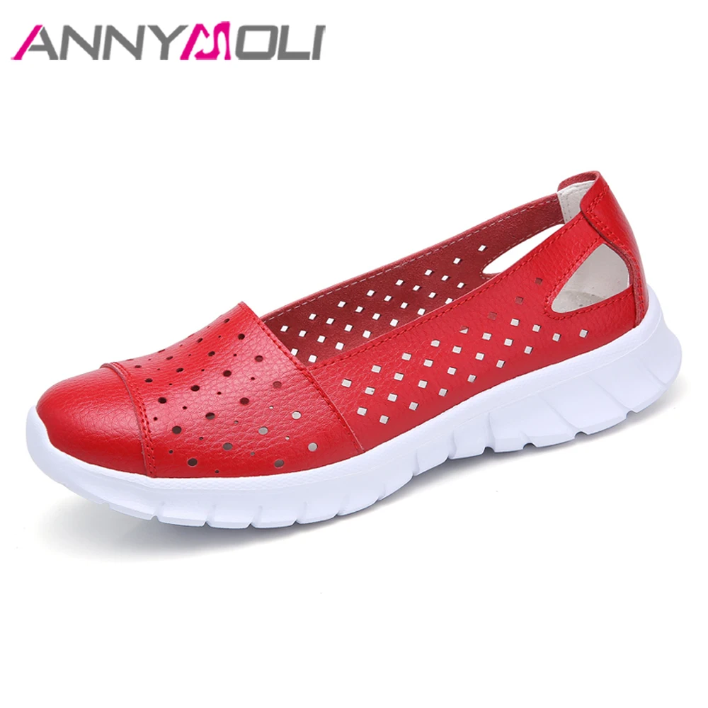 ANNYMOLI/женские кроссовки на плоской подошве лоферы с вырезами платформе
