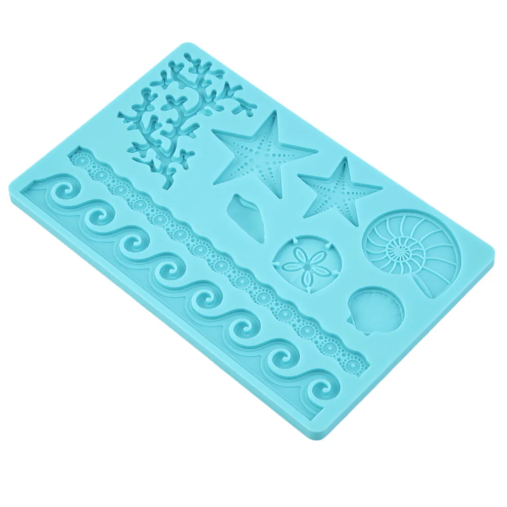 Seashell раковины волна звезда Помады Торт тиснение плесень Декор силиконовые формы