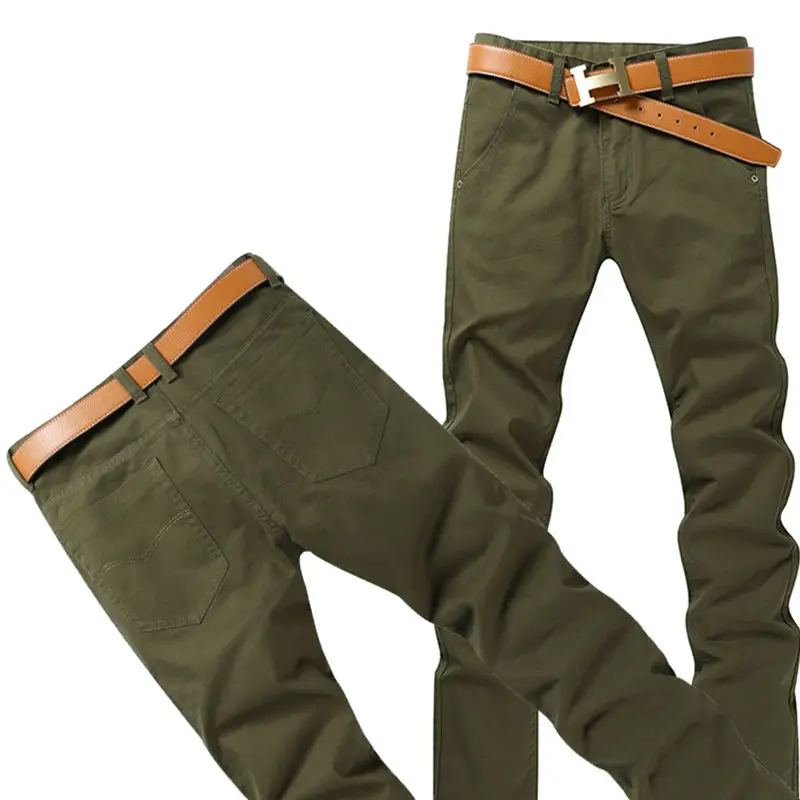 006 Army Green Мужские зимние брюки-карго, повседневные меховые Брюки с карманами размера плюс 28-38, модные Свободные мешковатые мужские брюки - Цвет: 006 Army Green