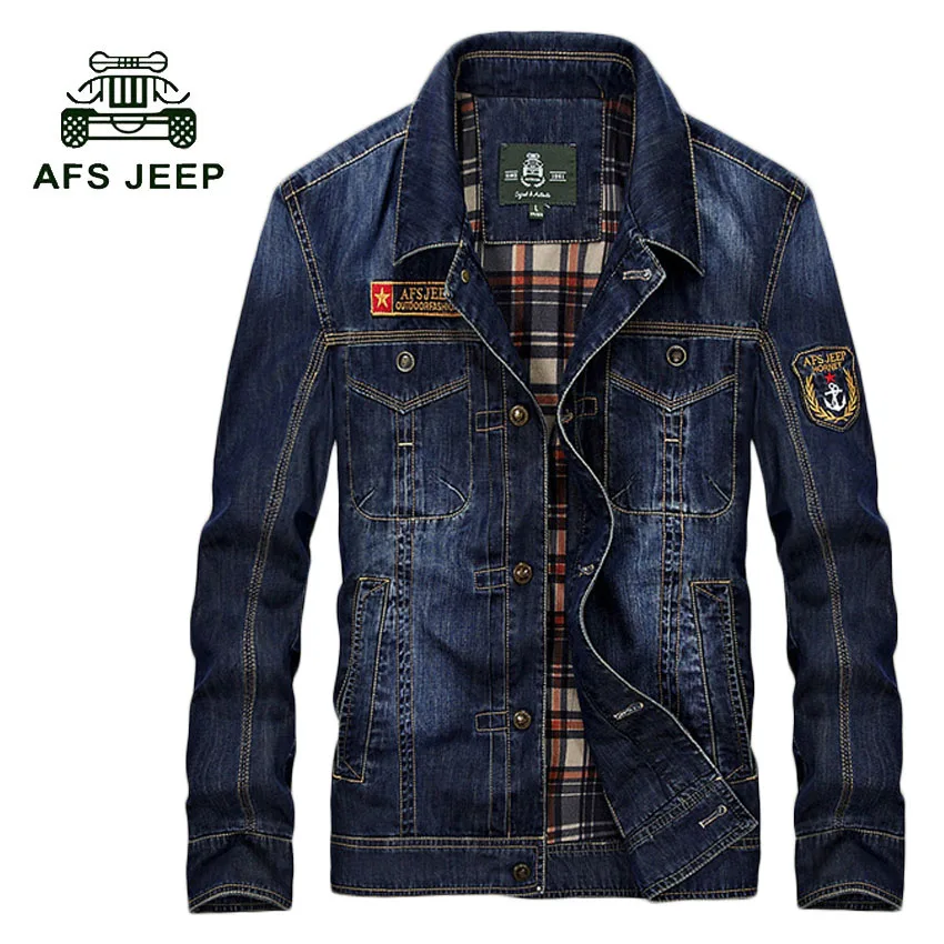 AFS JEEP новинка весны 2019 Мужская джинсовая куртка модная повседневная приталенная