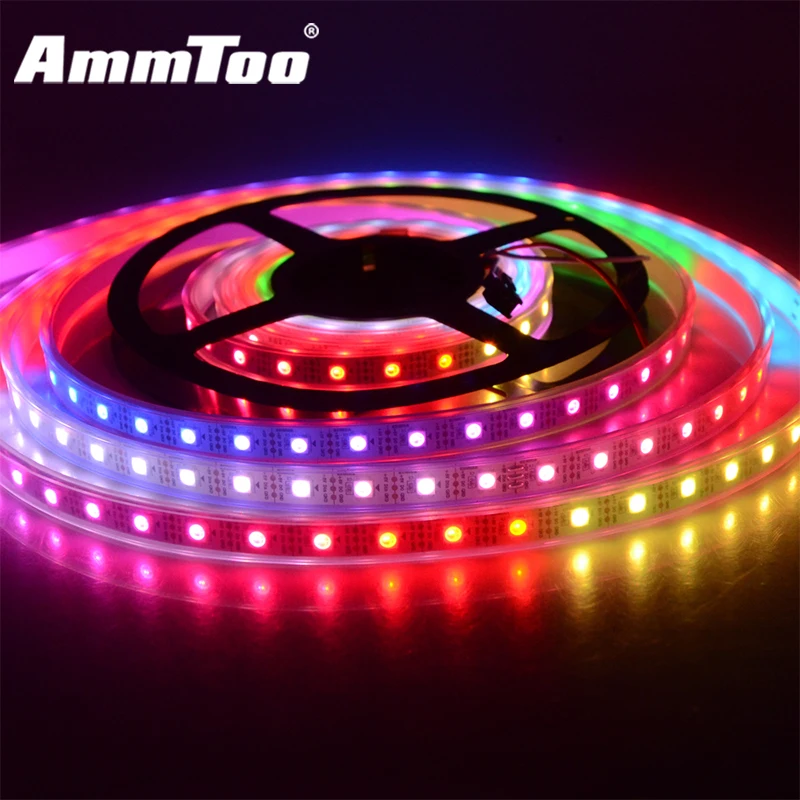 DC 5 В RGB цветная светодиодная лента WS2812b WS2812 2812 IC IP67 Светодиодная Fita De неоновая
