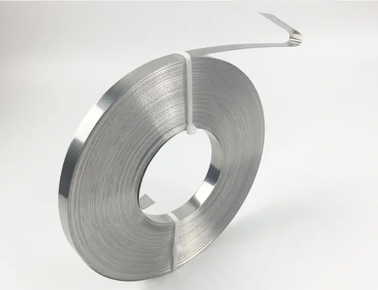

Stainless steel tape 15*0.3*50M 10*0.4*50M White Steel Packed Ribbon Monitoring electric box tie-up Billboard Metal Fixed Band