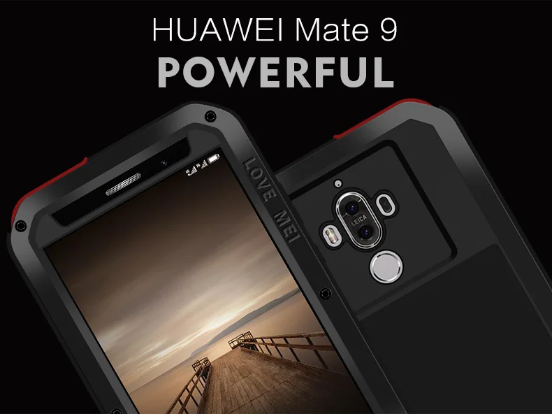 For Huawei Mate 9/Mate 9 Pro Case LOVE MEI Shock Dirt Proof Water Resistant Metal Armor Cover Phone for |