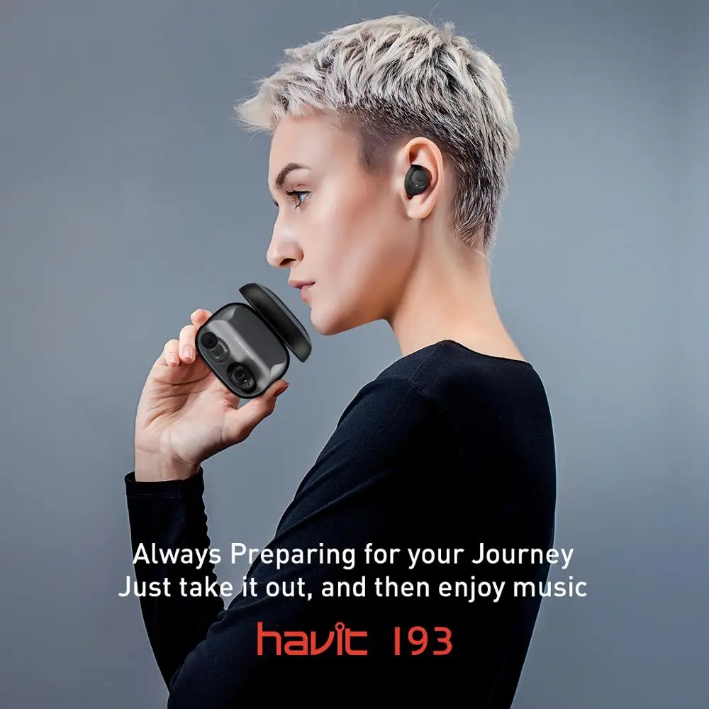 Havit I93 TWS мини беспроводные наушники-вкладыши Bluetooth наушники V5.0 Спорт IPX5