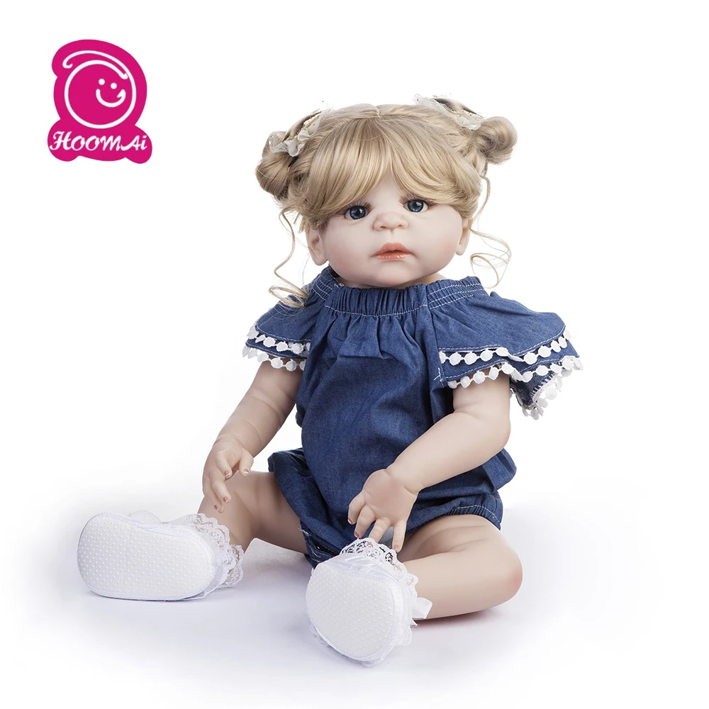 55 см силиконовая кукла Reborn Baby реалистичные вьющиеся волосы Bebe детская игрушка