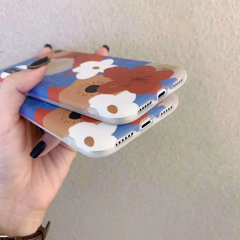Высококачественный простой чехол для телефона с цветочным рисунком iphone 6 6s 7 8 Plus