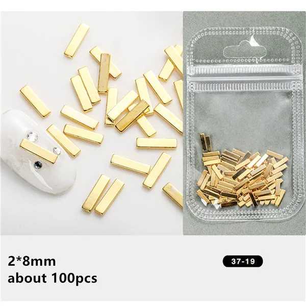 1 пакет, 450 шт, золотая линия, шпильки для ногтей, части для украшения ногтей, звезда, круг, луна, дизайн ногтей, маникюрный салон - Цвет: 37-19