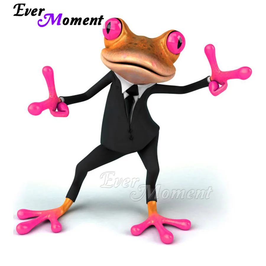 Картина с бриллиантами Ever Moment лягушка розовые руки в костюме полный квадратный