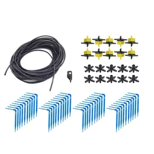 Капельная система 24 л8 л, 4-полосная система капельного орошения для теплиц, комнатных растений, набор для полива капельница с микро потоком, 10 комплектов