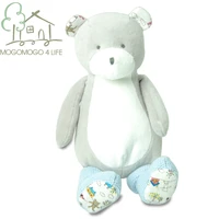 luxury hand made 35cm high quality cute gray stuffed bear doll 100 cotton knit eco material plush toys for gift birthday