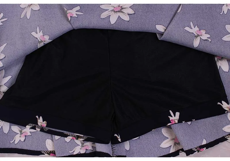 Оптовая продажа Модные женские плиссированные мини юбки с цветочным узором