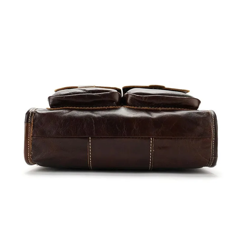 Классическая винтажная черная/коричневая/кофейная Мужская сумка из натуральной