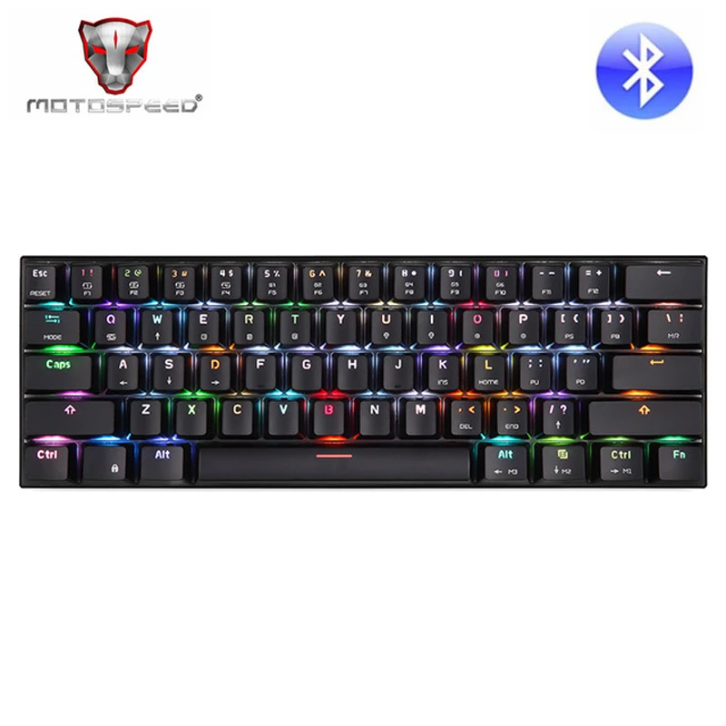 Motospeed CK62 игровая Механическая USB Bluetooth беспроводная клавиатура с подсветкой Gamer RGB