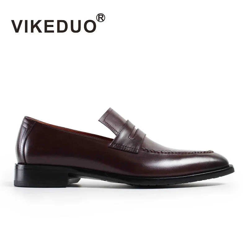 2020 Rushed Vikeduo Vintage Handmade Mens Loafer Shoes Slip-on Genuine Cow Leather Fashion Causal Dress Party Original Design | Обувь