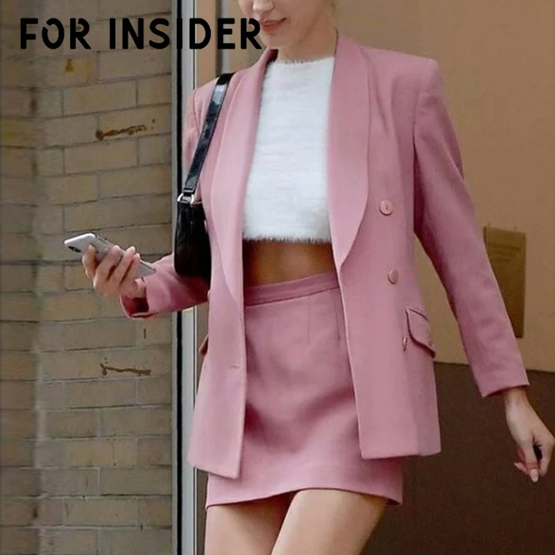 Для инсайдера Офисная Леди розовый комплект из 2 предметов Блейзер платье костюм