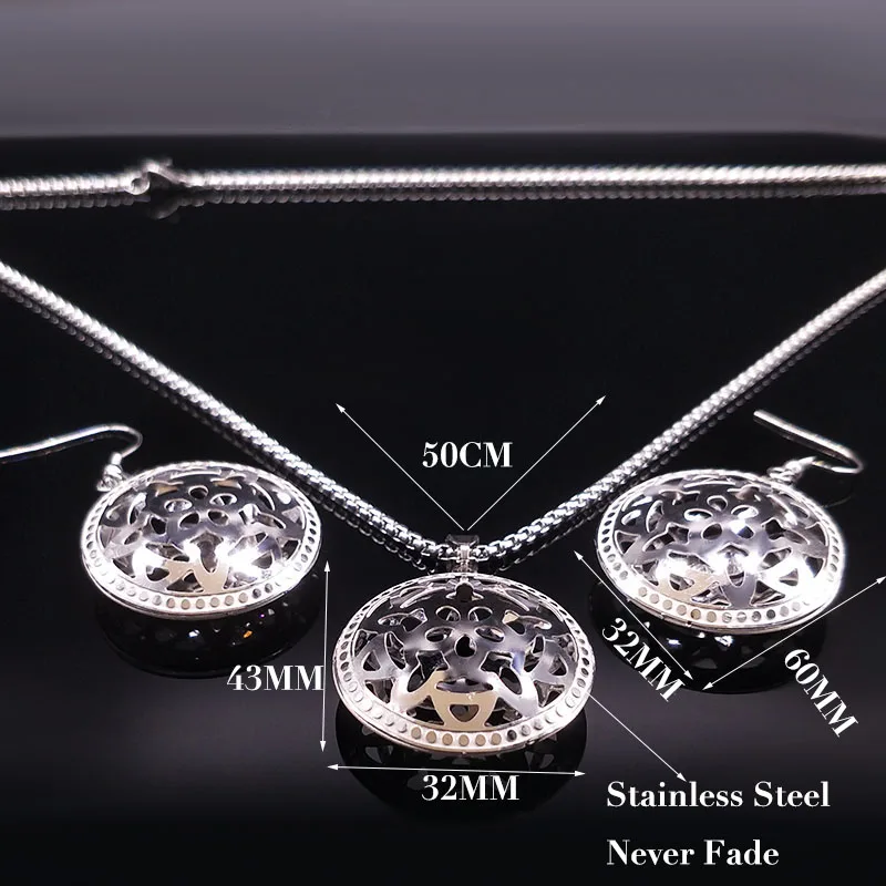 Женский ювелирный комплект из колье и серёг нержавеющей стали|collar y aretes|costume jewelry