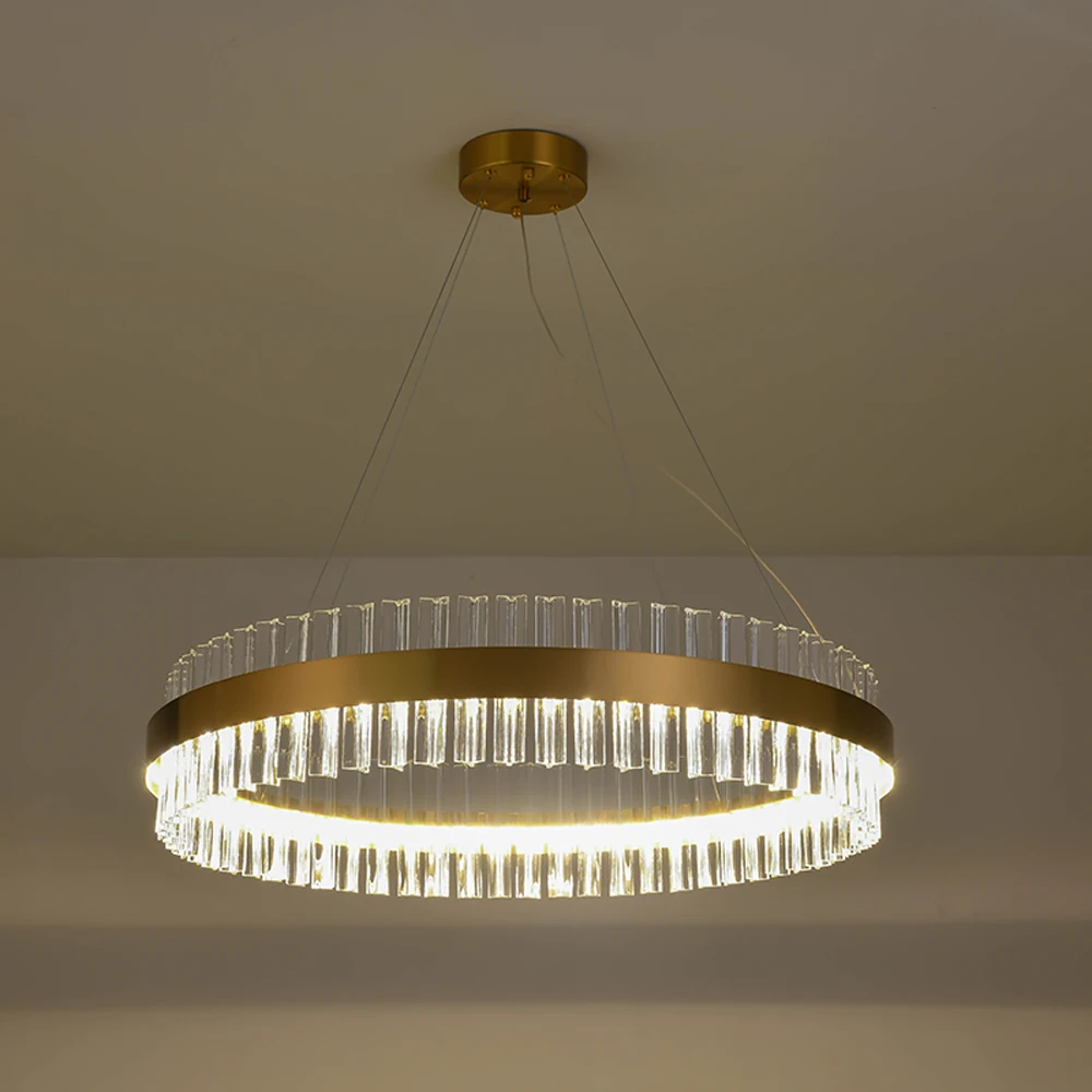 LED постмодерн из нержавеющей стали хрустальное кольцо золото прозрачный блеск