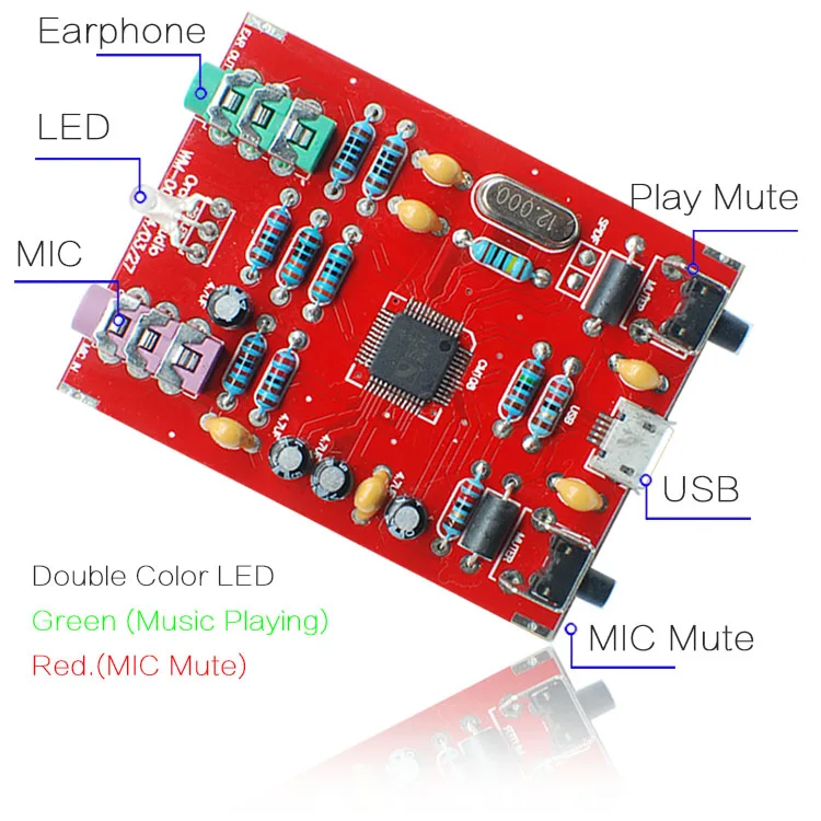 CIRMECH CM108 USB звуковая карта DIY Kit USB DAC Виртуальная поддержка объемного звучания 7,1 каналов караоке сетевой чат волшебный звук DIY Kit