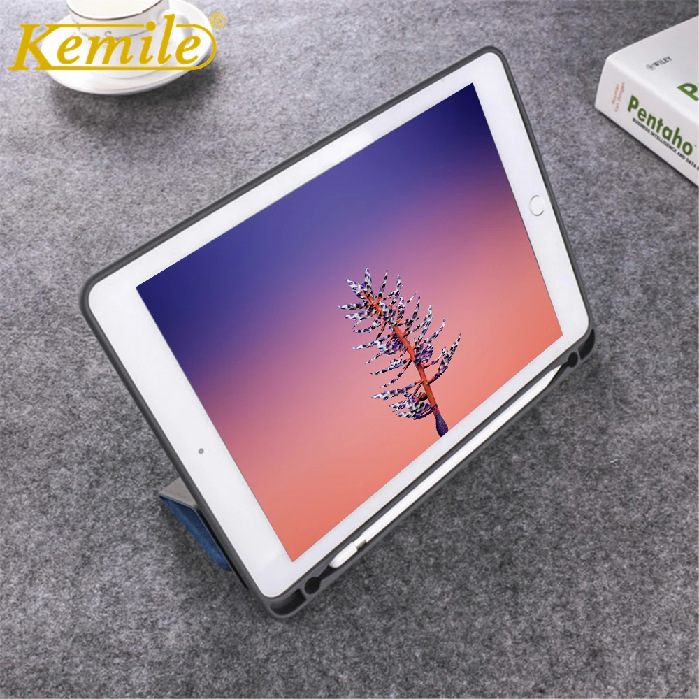 Чехол для ipad 2018 9 7 дюймов Kemile ультра тонкий W Apple карандаш держатель подставка