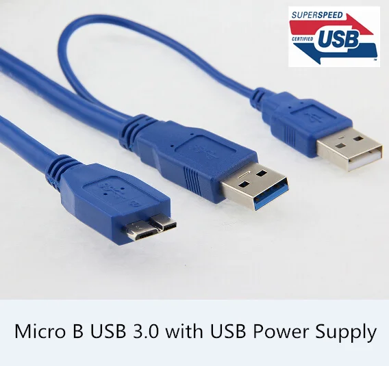 (200 шт./лот) 5 Гбит/с Micro B USB 3 0 внешний жесткий диск кабель с источник питания для WD