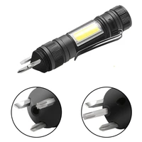 panyue new arrival mini cob flashlight torch with 3 screwdrivers tool tail with magnet function flash light lamp work light