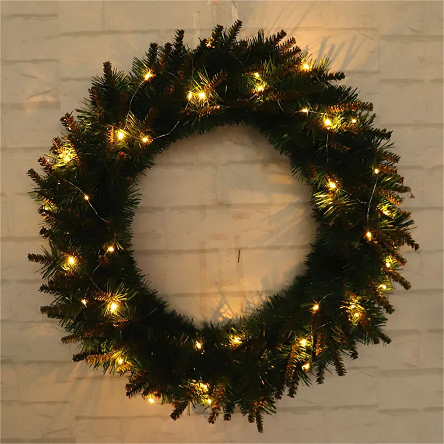 Висящий Рождественский венок 1 шт. 30/40/50 см DIY LED висящий Рождественское украшение