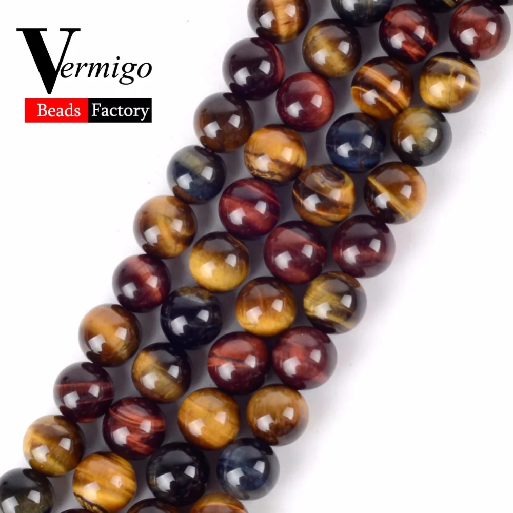 

Wholesale AAA Natural Multicolot Tiger Eye Stone Beads For Jewelry Making Diy Bracelet Round Loose Beads 6 8 10mm Wholesale