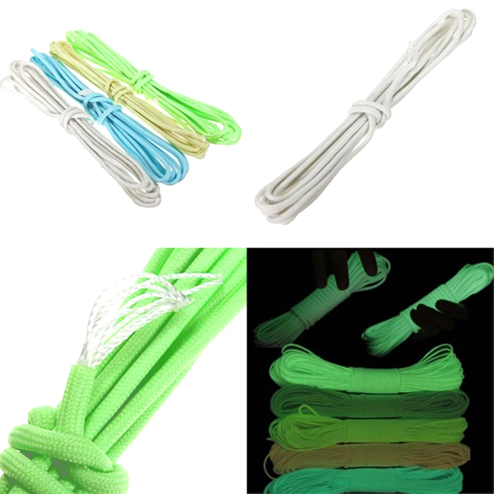 New Arrive For Climbing Camping Buckle Rope 50FT 9 550Lb Luminous Glowing Nylon Para Parachute | Спорт и развлечения