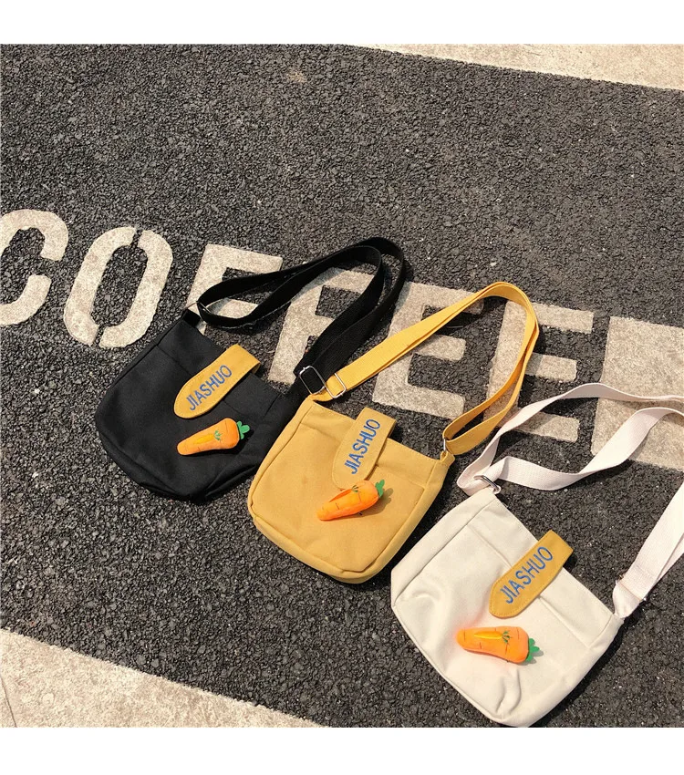 2019 vegetable lady canvas shoulder bags high quality messenger bag cute women free shipping | Багаж и сумки