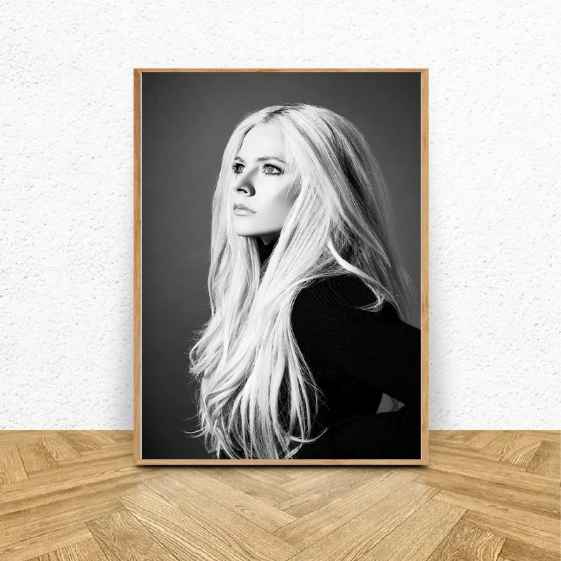 Художественный шелковый постер Avril Lavigne декор для гостиной и дома|Рисование