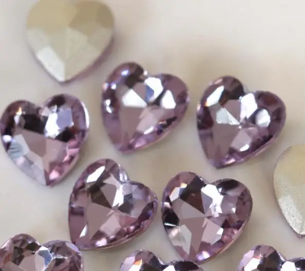 

AAA+Violet Color Heart Crystal Pointed Back Glass Fancy Stone beads.10mm 12mm 18mm 23mm