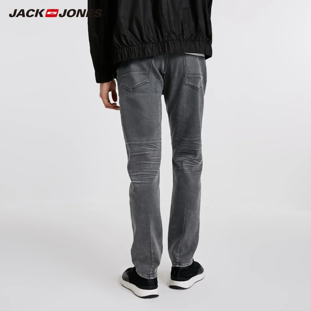JackJones мужские эластичные хлопковые выцветающие повседневные джинсы байкерские