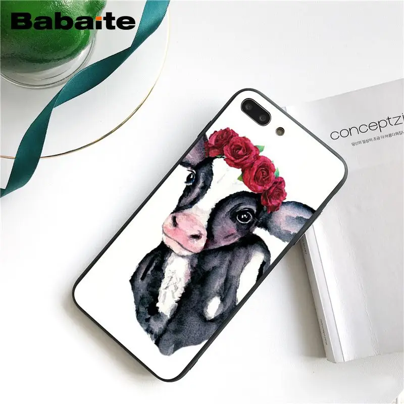 Милый чехол для телефона с мультяшным принтом животных коров iphone 11 12 Pro Max 5 5Sx 6 7 7plus