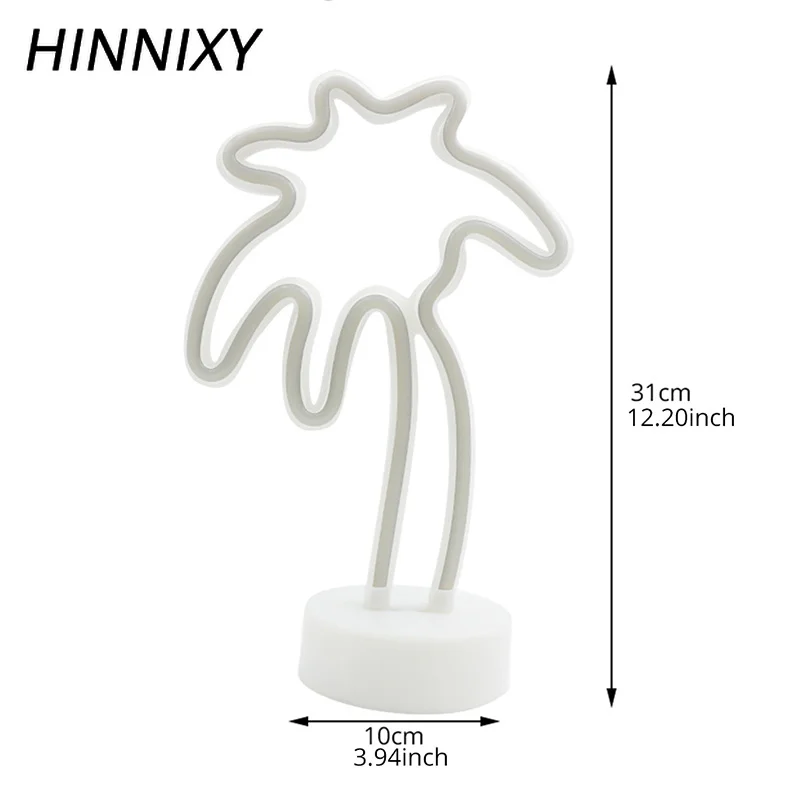 Hinnixy неоновая Светодиодная лампа с USB декором ночная светло зеленая Кокосовая