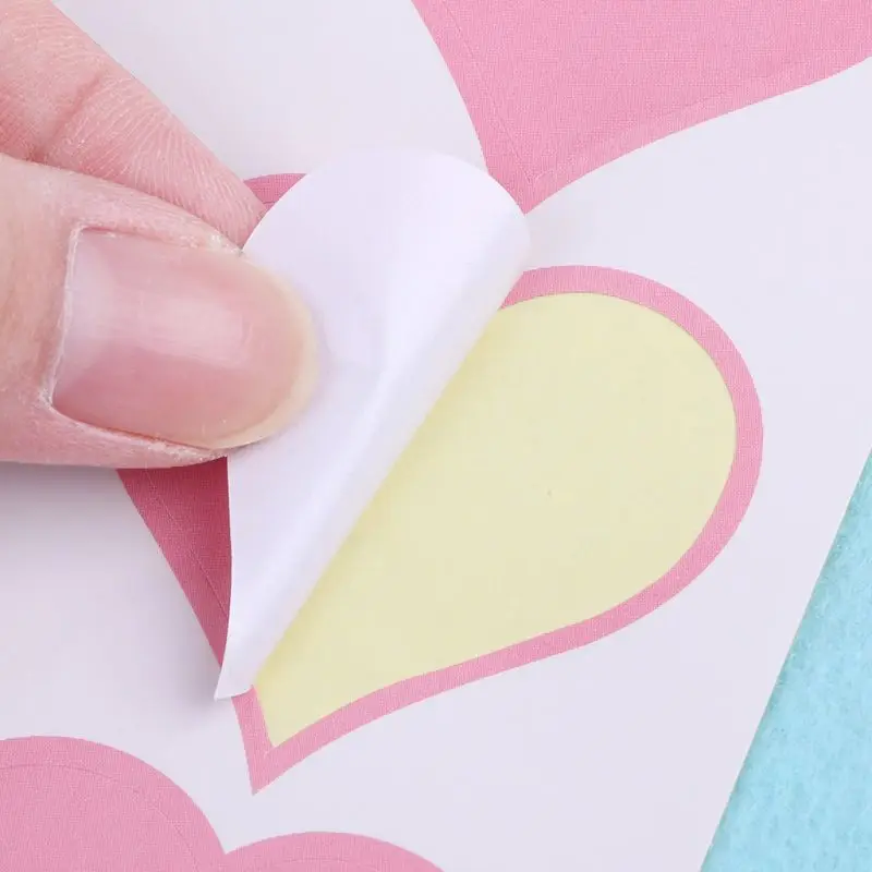 10Sheets/90pcs Stickers for Slime Container Pink Heart Shape DIY Accessories Storage Box Sticker Supplies | Игрушки и хобби