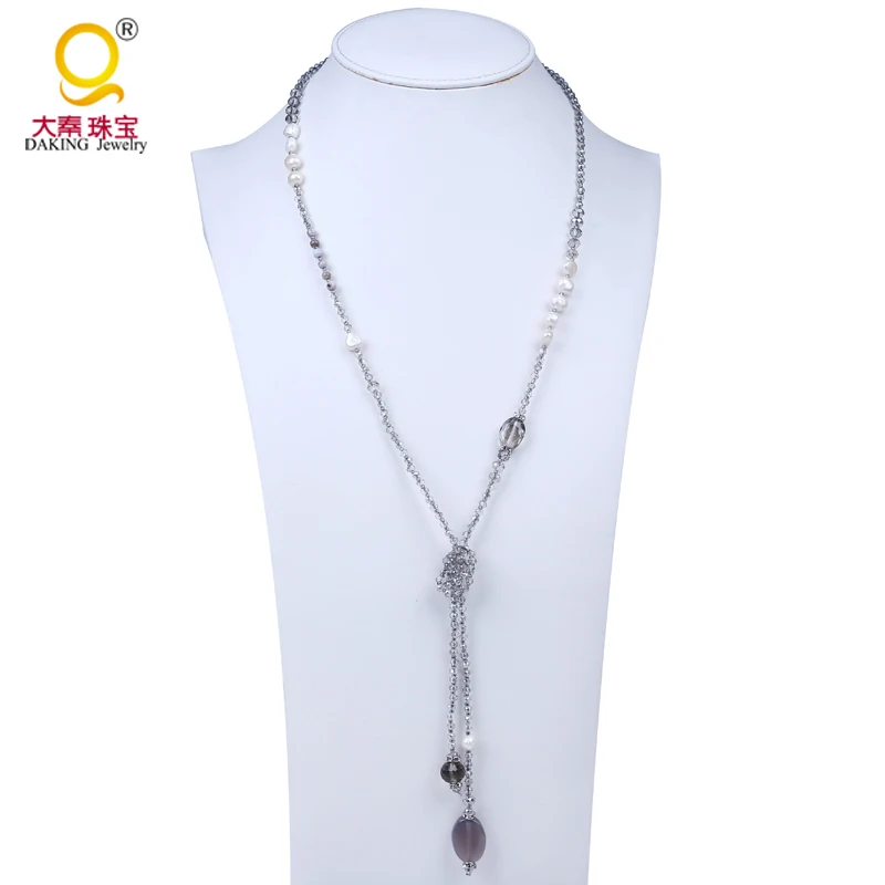 Новое модное ожерелье из полностью хрустального жемчуга горный хрусталь с