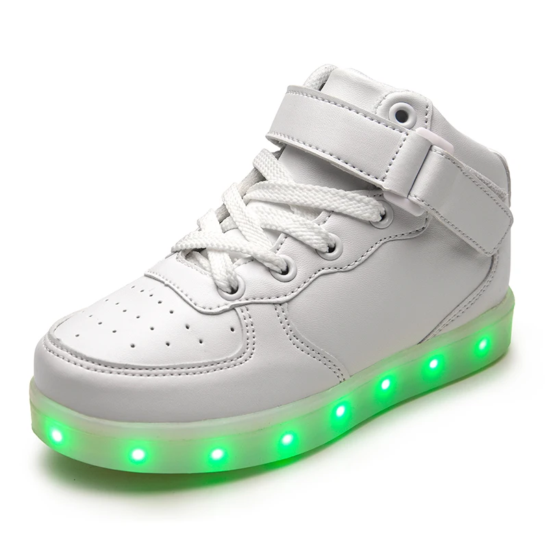 

Warm like home White New 25-39 USB Charger Glowing Sneakers Led Children Lighting Shoes Boys Girls illuminated Luminous Sneaker