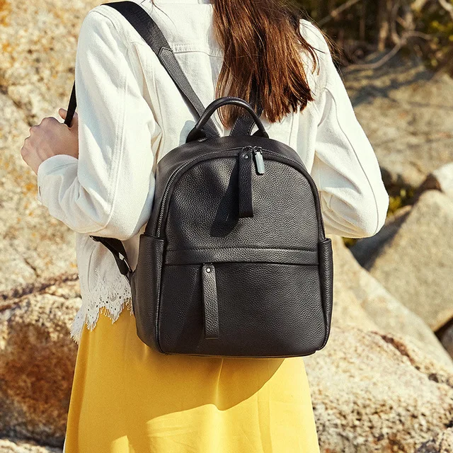 Простой и стильный изысканный пошив нитки украшенный кожаный рюкзак для женщин