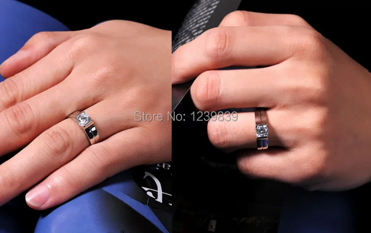 Романтичные кольца для пар 2 карат из стерлингового серебра с покрытием белого