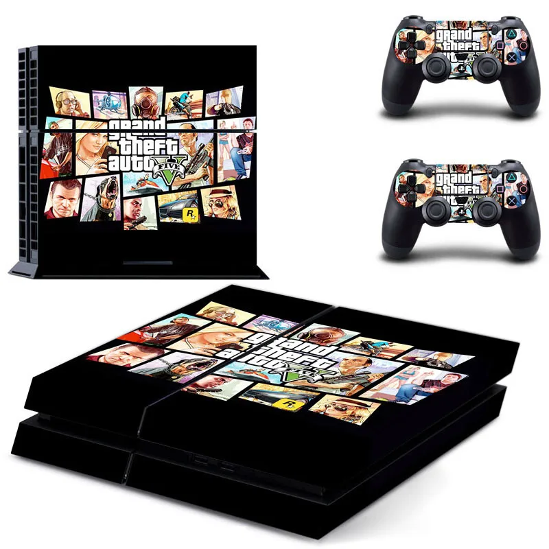 Игра Grand Theft Auto V GTA 5 PS4 наклейка для sony playstation 4 консоль и 2 контроллера PS4 наклейка для кожи виниловая