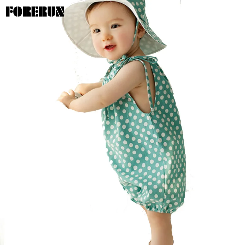 2018 New Baby Summer Rompers Dot Print Cute Children's Clothes for Newborn Chiffon Sleeveless Jumpsuit  Baby Girl Clothes