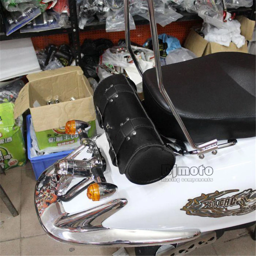 BJMOTO новая мотоциклетная Кожа PU передняя вилка сумка для инструментов чемодан седельная сумка для Harley Chopper Bobber Cruiser