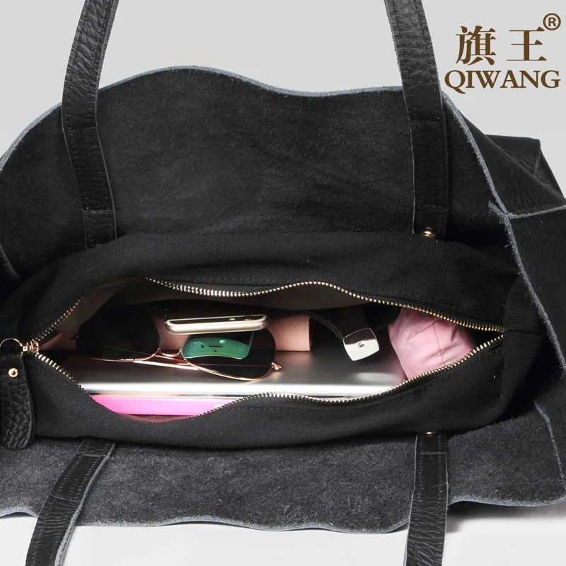 QIWANG огромный Ёмкость сумка Повседневное известный бренд Для женщин 100%