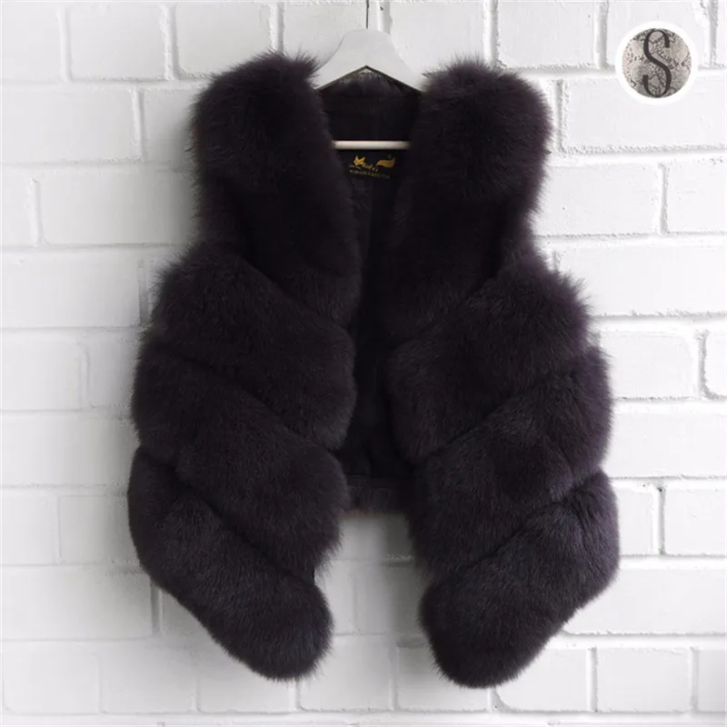 TOPFUR Fashion Style Natural Fox Fur Coat Real Fur Solid Luxury Solid Real Natural Fur Vest Women Winter thick Fur Jacket Lady