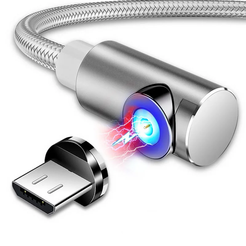 1 м/2 м Быстрый Магнитный кабель Micro usb type C зарядное устройство для iPhone XS X XR 8 7 samsung S9 S8 магнит Android телефонный кабель Шнур - Цвет: Silver for Android