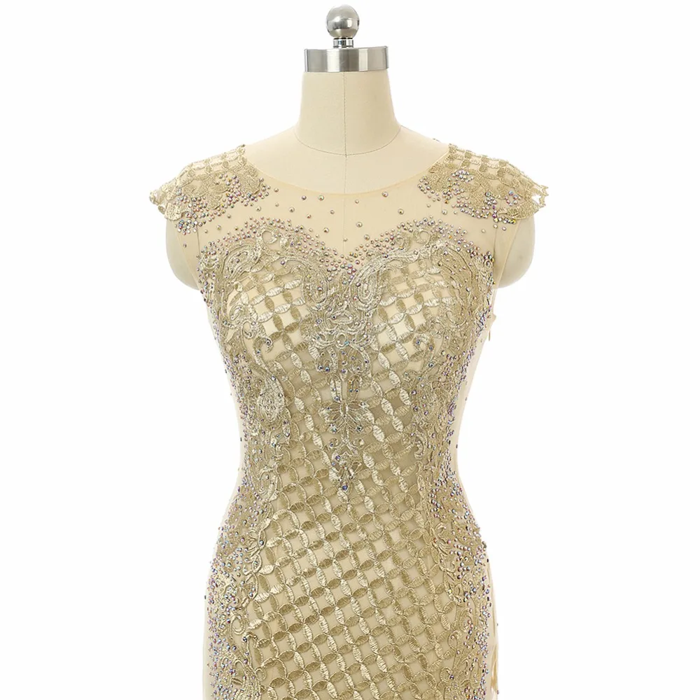 Forevergracedress 2017 уникальный Роскошный Золотой платье для выпускного вечера русалка