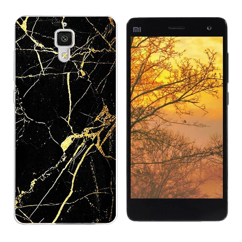 for Xiaomi Mi4 M4 Case Silicone Tpu Mi 4 Soft Back Black Cover Pine Printing Shell |